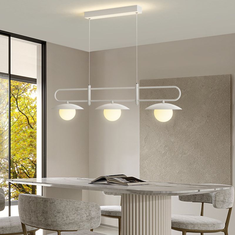 Modernism 3/4-Light Kitchen Island Lighting White LED Island Pendant Lighting