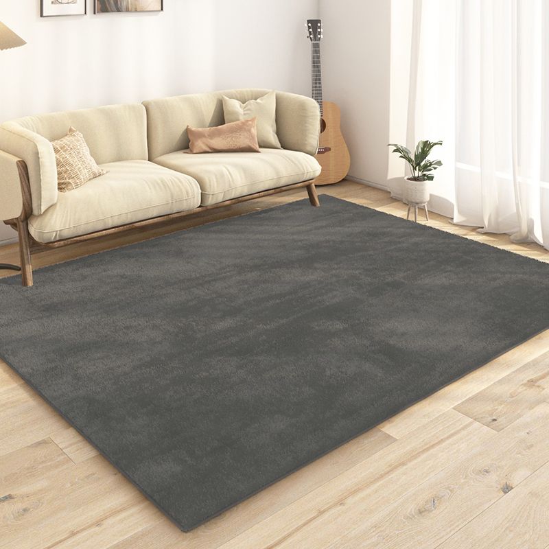 Light Color Simplicity Area Rug Polyester Solid Rug Non-Slip Backing Indoor Rug for Living Room