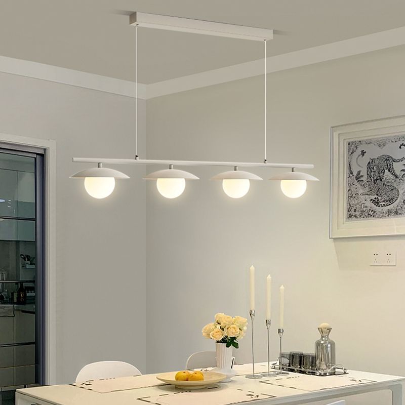 3/4-Light Modernism White Kitchen Island Lighting LED Island Pendant Lighting