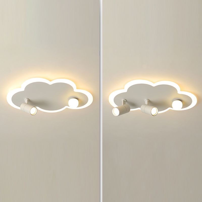 Cloud Shape Aluminum LED Flush Mount Modern White Flush Bedroom Ceiling Lights with Spotlight