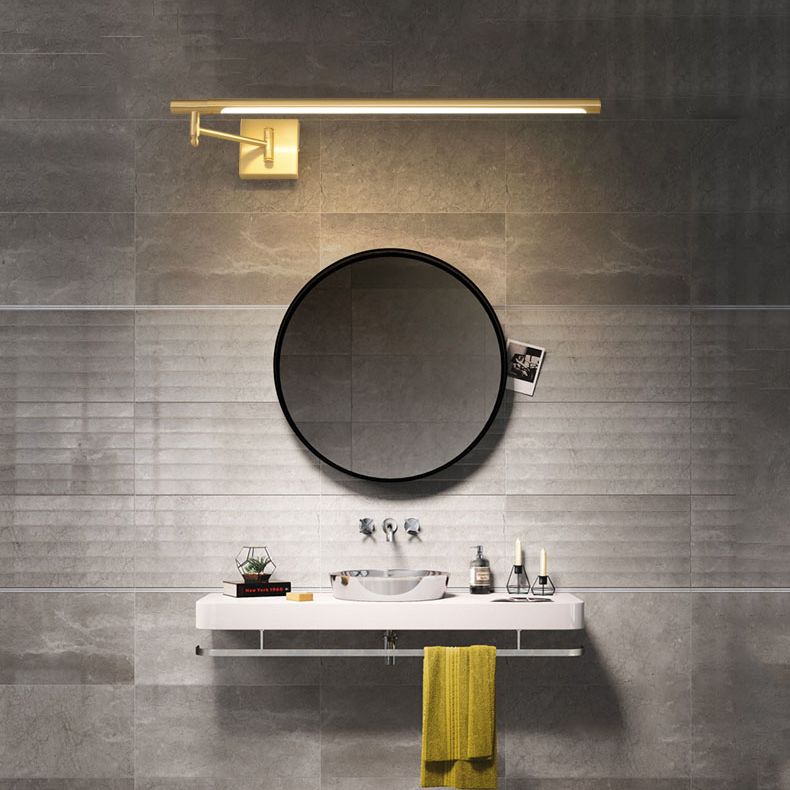 Linear Metal 1-Light Vanity Wall Sconce Contemporary Wall Mounted Lamp for Bathroom