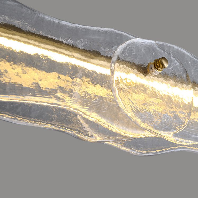 Idee di illuminazione dell'isola lineare moderna lampadario in metallo 1 luce isola luminosa in oro finitura