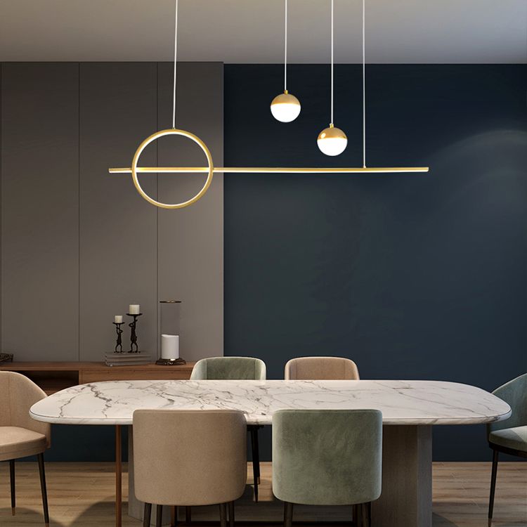 Modern Style Linear Pendant Lights Metal 4- Light Pendant Light Fixtures