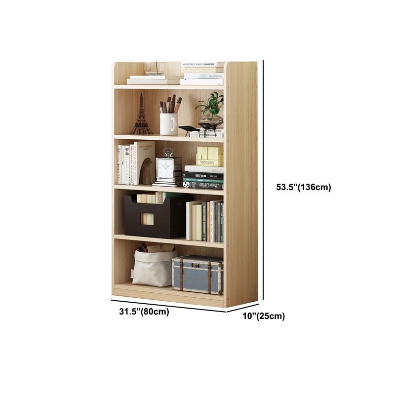 Modern Floor Shelf Bookcase Closed Back Wood Book Shelf for Home