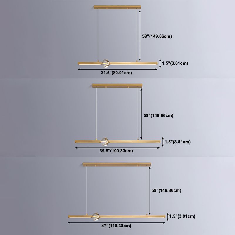 Simple Modern Light Luxury Style LED Hanging Island Pendant Light for Dining Room Office