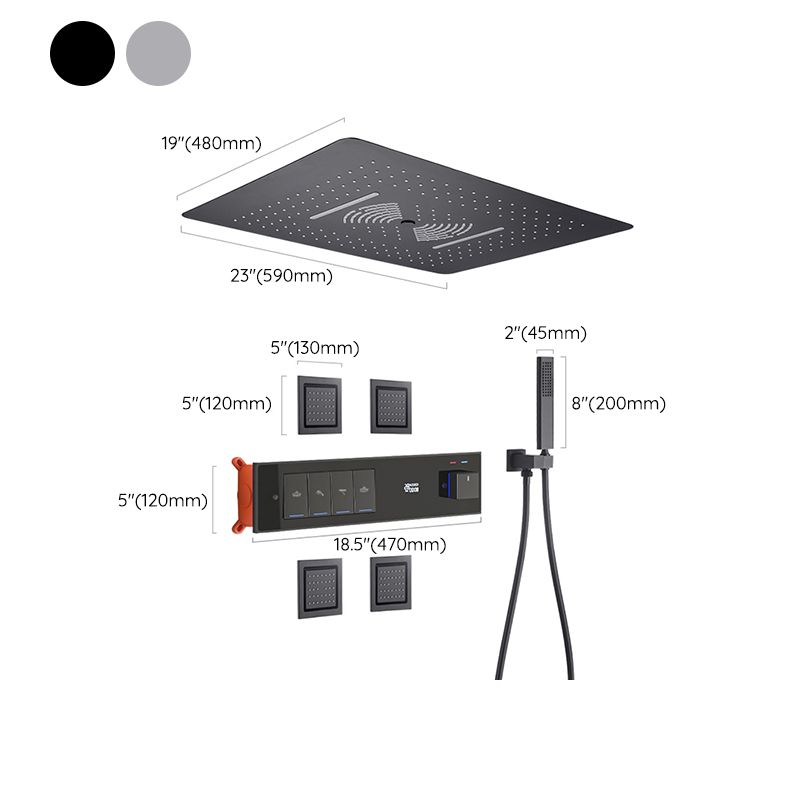 Shower Set All Copper into The Wall Concealed Digital Display Shower Set