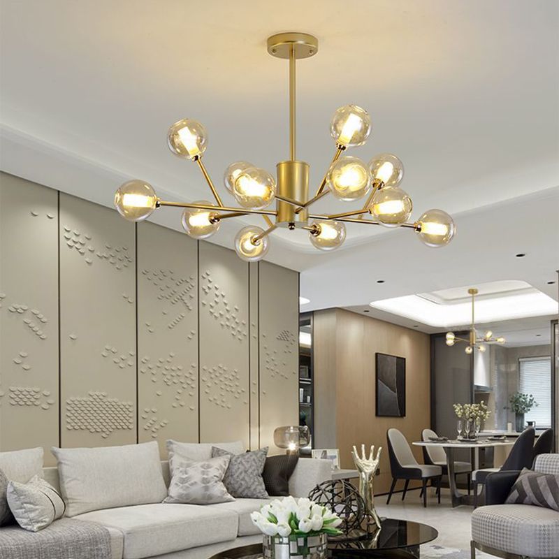 Modern Iron Geometry Hanging Lamp American Style Chandelier Light for Bedroom