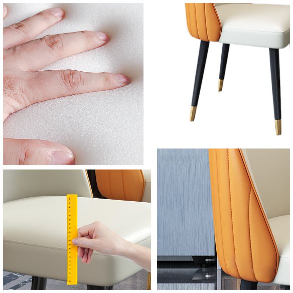 Noordse stijl lederen eetkamerstoel thuiszijde Parsons stoel voor keuken