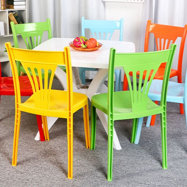 Sillas de comedor de estilo moderno, silla lateral sin brazos de plástico para cocina