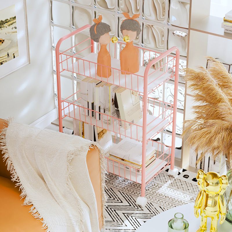 Modern Etagere Metal Bookcase Open Back Bookshelf for Balcony and Living Room