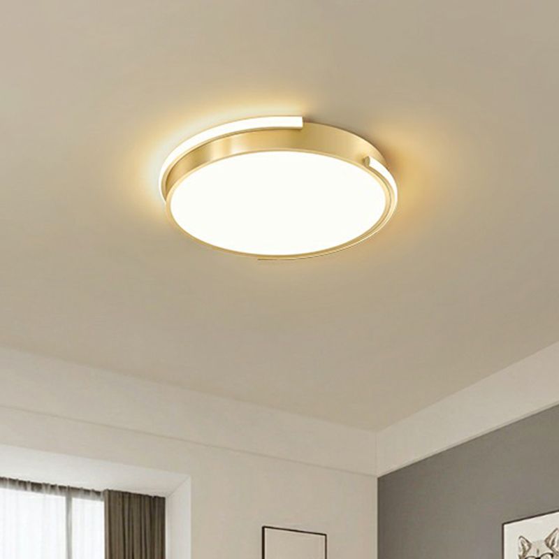 Metallisch Geometrische Form Deckenleuchte Minimalistisch Gebürstetes Gold LED Bündig Montieren Licht