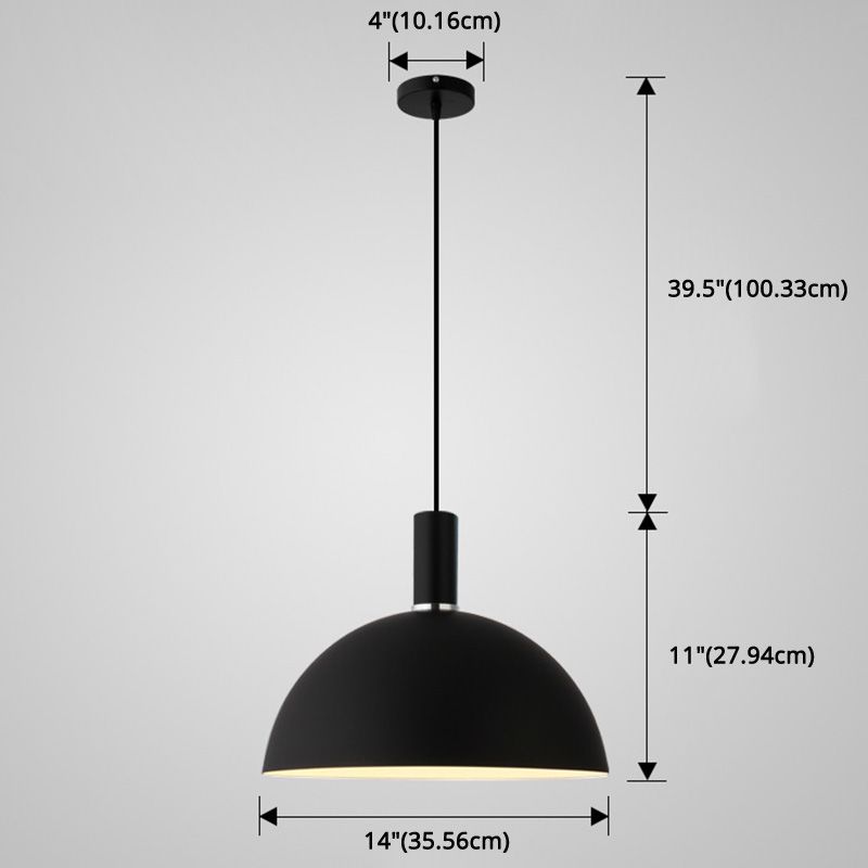 Metal Hemispherical Hanging Light Nordic Style 1 Light Restaurant Ceiling Pendant Lamp