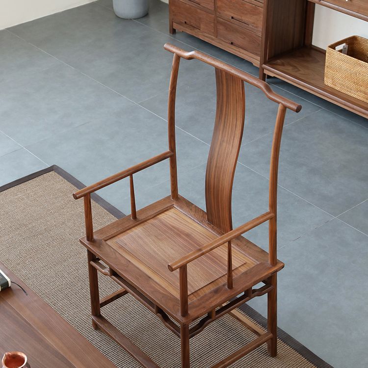 Solid Wood Dining Chair Traditional High Back Dining Chair with Cushion