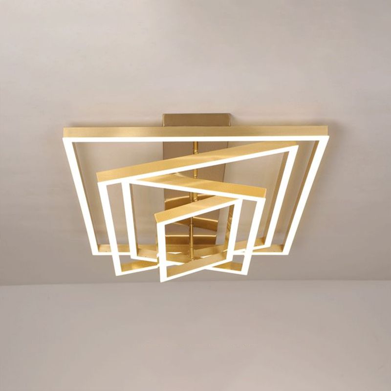 Plafonnier LED rectangulaire réglable, salon contemporain en aluminium, proche du plafonnier