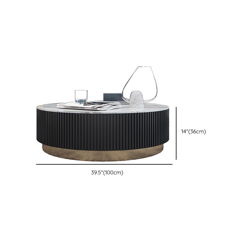 Frame/Drum Coffee Table Slate Cocktail Table with Storage Drawers
