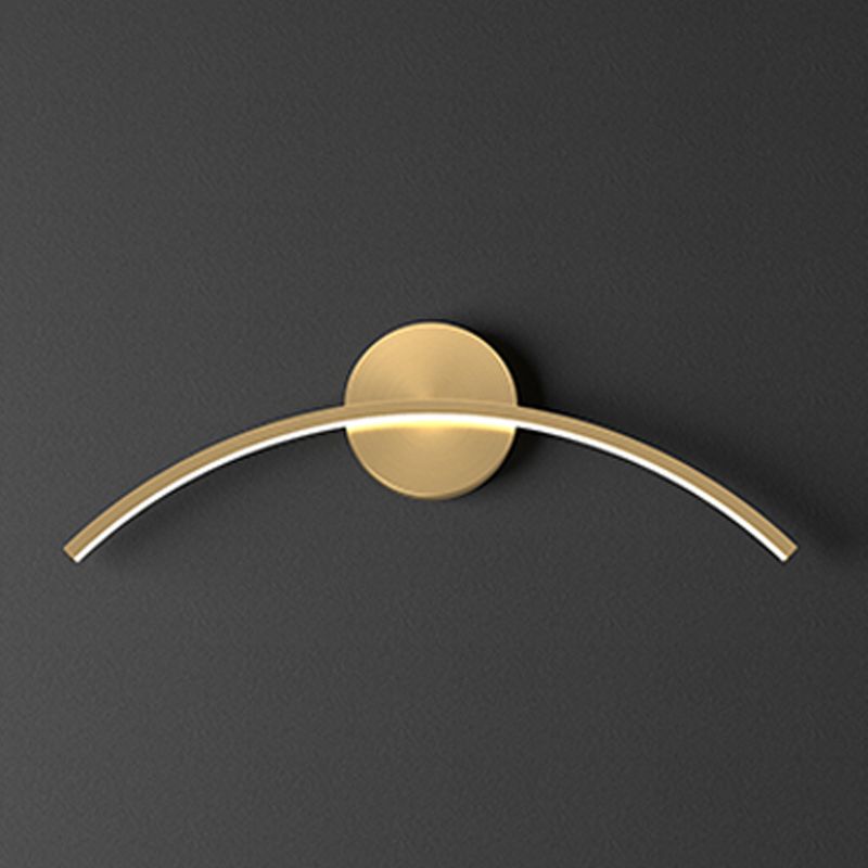 Luce da parete a specchio lineare in metallo moderno lampada a parete singola a parete in ottone