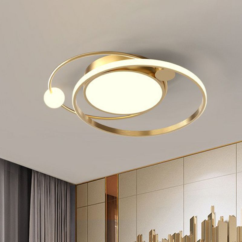 Lámpara empotrada circular de acrílico, lámpara de techo empotrada LED de estilo moderno para dormitorio