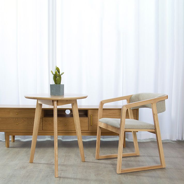 Glam Style Wooden Dining Arm Chair Matte Finish Open Back Dining Chair for Dinning Room