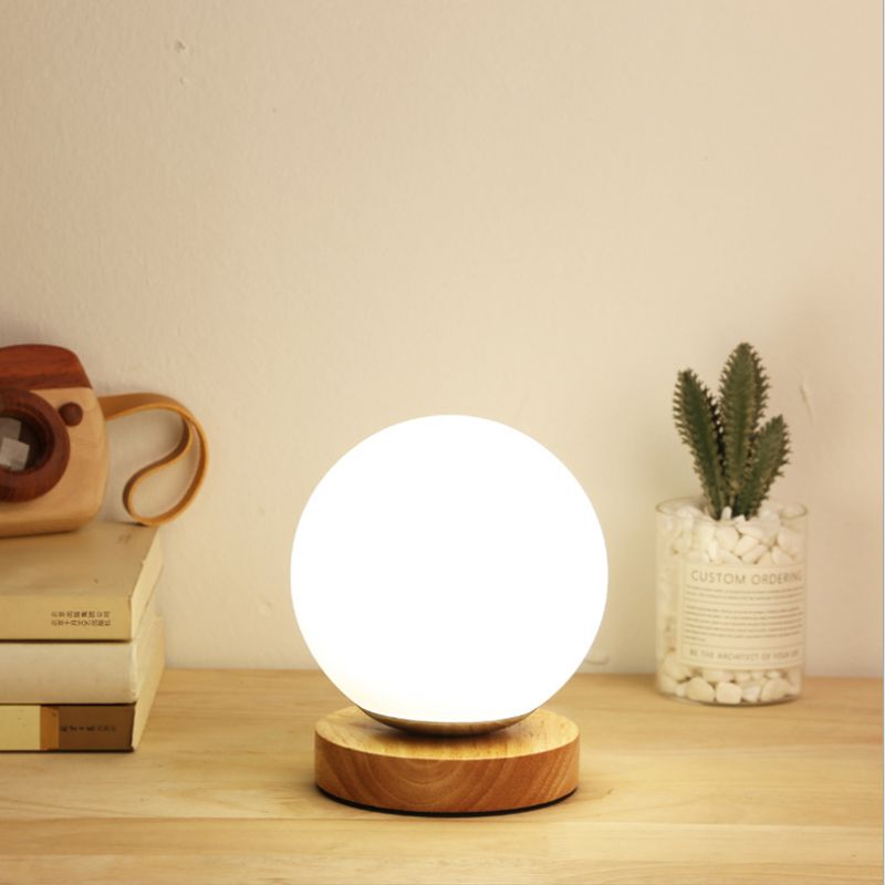 Bulb globo/cilindro/lettura quadrata di lettura di lettura luce moderna in legno di vetro bianco illuminazione