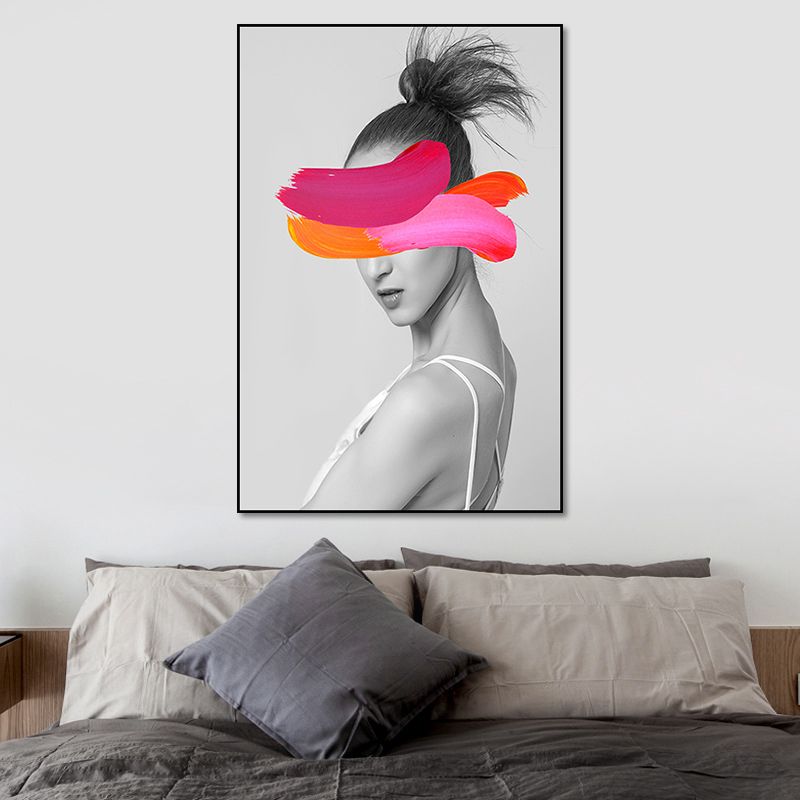 Textured Woman Figure Art Print Canvas Made Modern Stylish Wall Decoration for Home