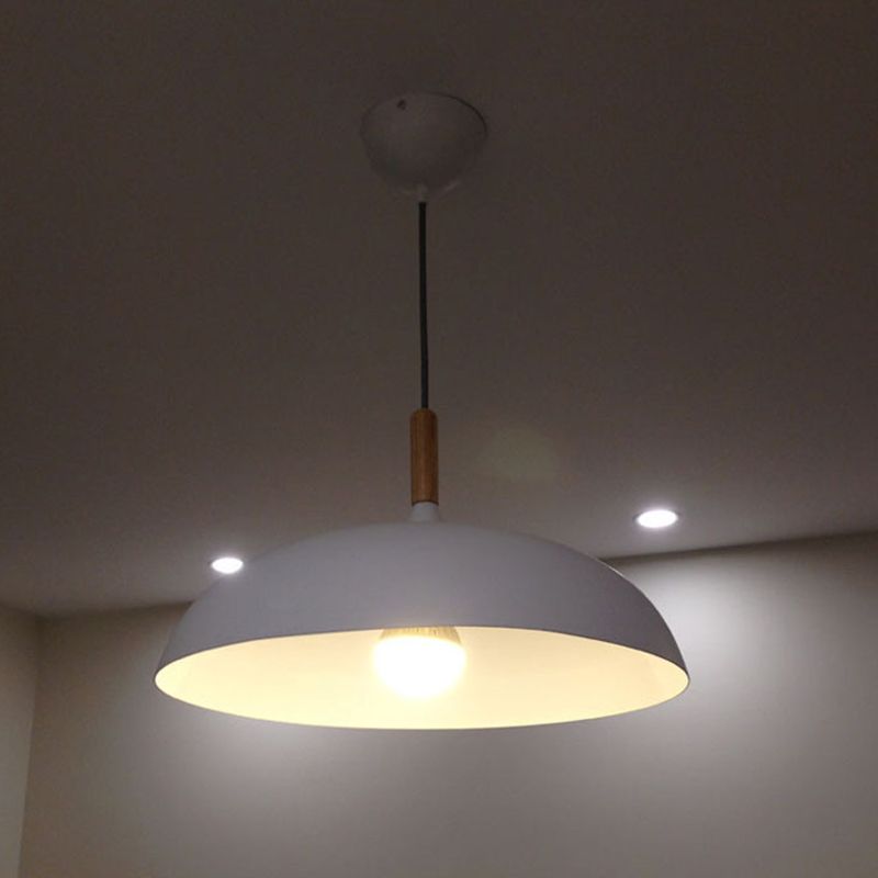 17,7 inch brede koepelophanging hanger aluminium schaduw enkel licht hangend licht met 59 "verstelbare draad