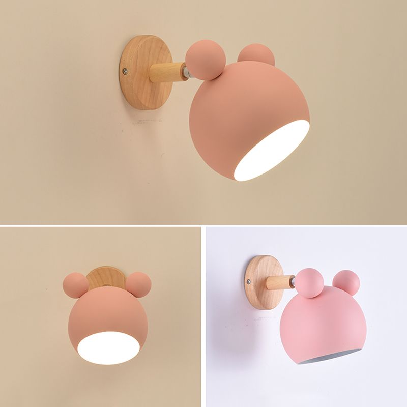 Globe Wall Mounted Lamp Modern Simplicity Macaron Metallic Wall Mount Lamp for Living Room