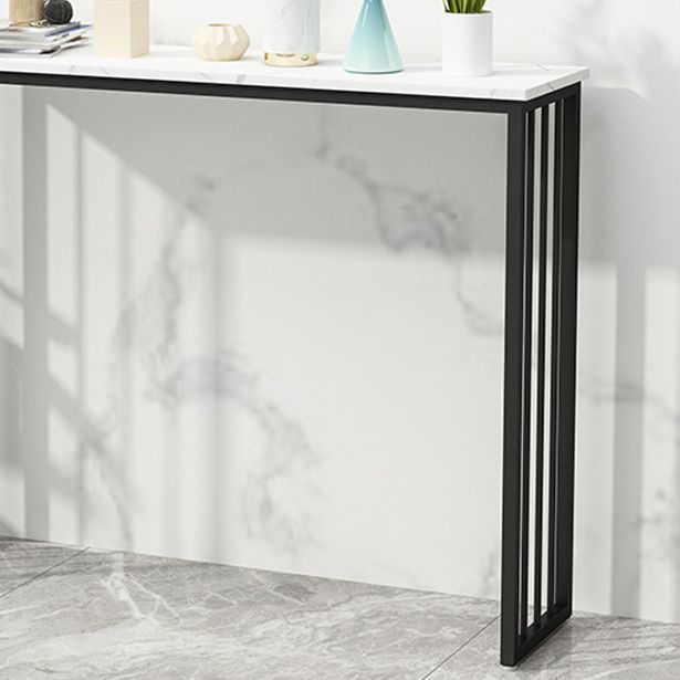Modern Bar Dining Table Rectangle Bar Height Cocktail Table in Iron Base