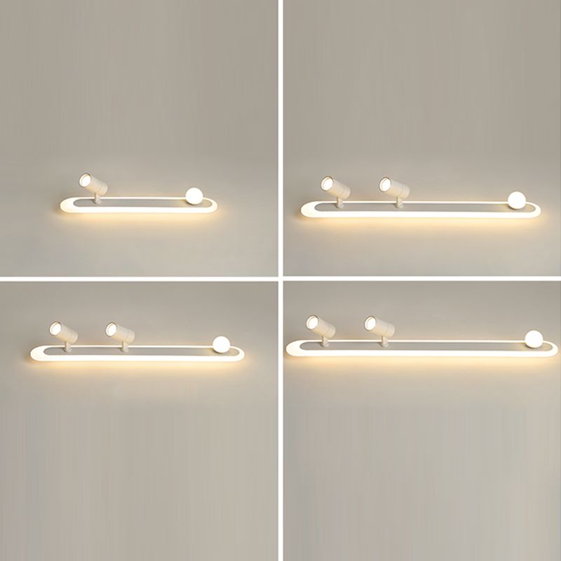 Witte lineaire LED-railverlichtingsarmaturen Moderne aluminium plafondlamp met 2 spots