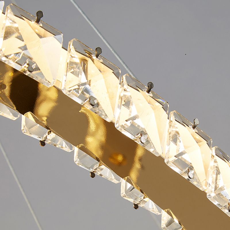 Zeitgenössische mehrschichtige Decke hängende Licht mit Kristallschatten für Esszimmer