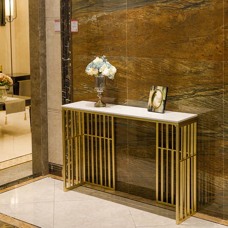 Glam Sofa Console Table Antique Finish Console Accent Table with Shelf