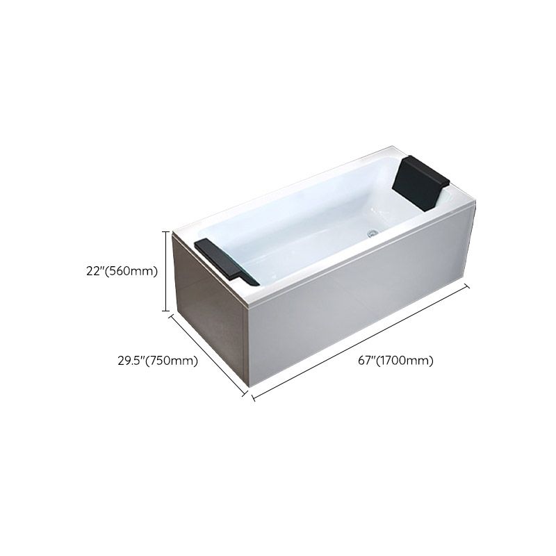 Modern Style Alcove Bath Tub Acrylic Rectangular Bathroom Bathtub with Faucet