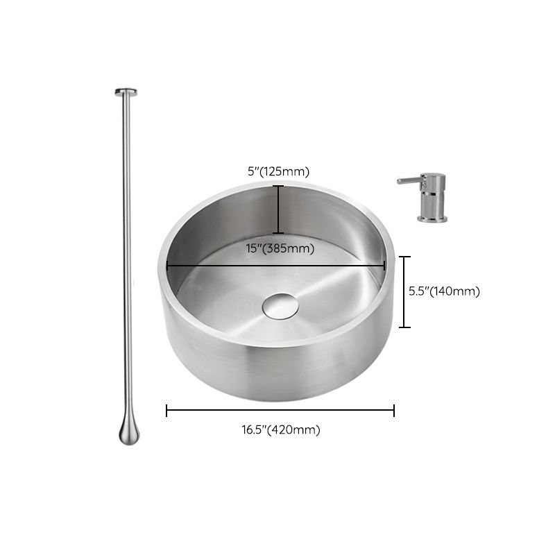 Modern Stainless Steel Wash Stand Round Trough Sink for Bathroom