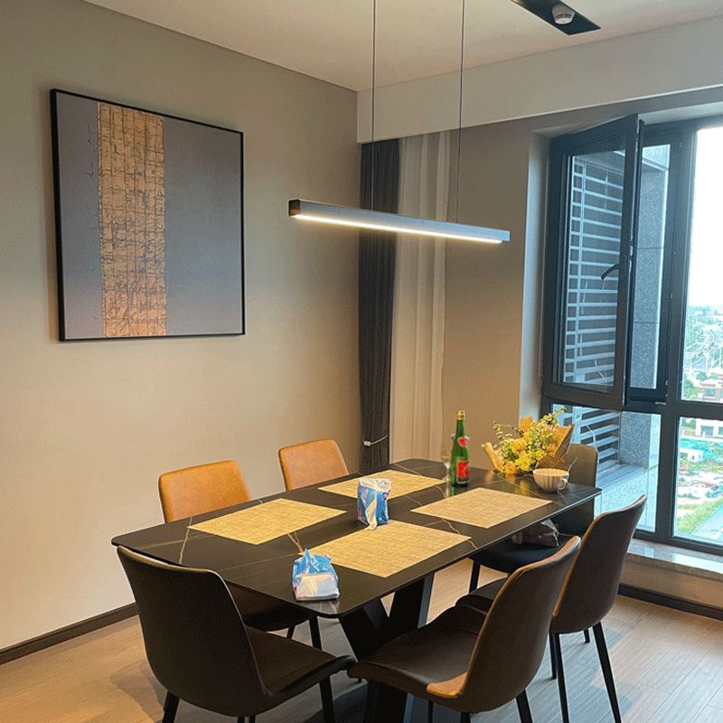 Nordic Ceiling Chandelier Lamp Modern LED Long Linear Pendant Light for Dining Room