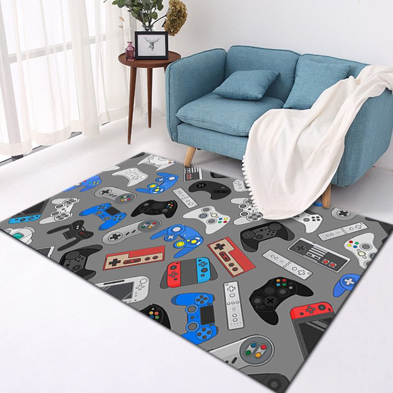 Minimalist Area Carpet Leisure Game Theme Rug Polyester Indoor Rug with Non-Slip Backing