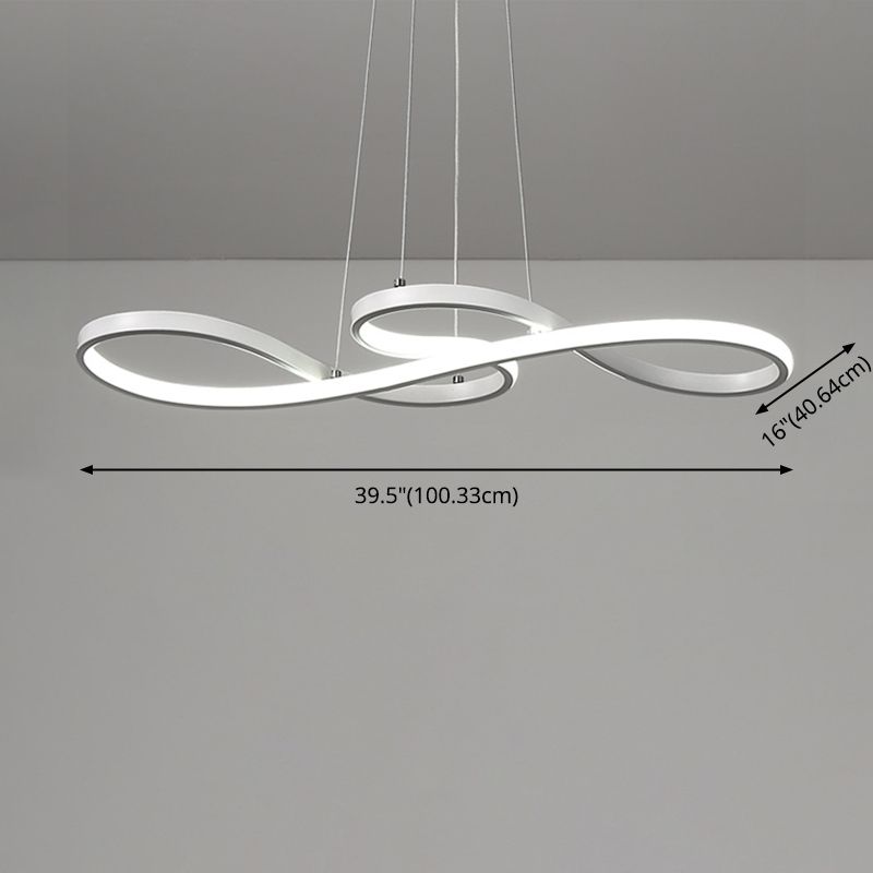 Iluminación colgante LED acrílica LED LED de giro para sala de estudio comedor