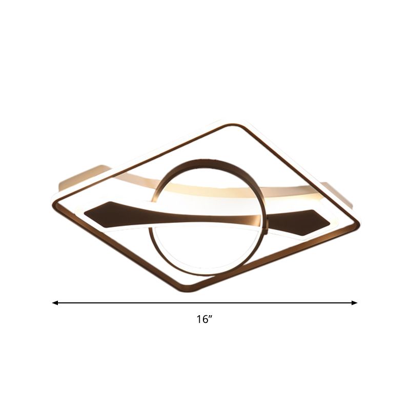 Quadratische/rechteckige Acryl-Deckenbeleuchtung zeitgenössisch 16 "/23.5" W LED schwarz Unterputz-Lampe in Warm/Weißes Licht