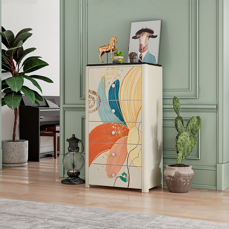 Vertical Storage Chest Dresser Modern Storage Chest with 5 Drawers