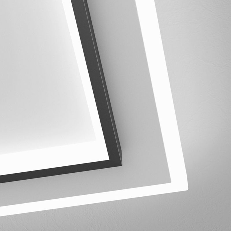 Metal cuadrado de la forma de la luz de techo de color moderno estilo moderno 2 luces de montaje de iluminación en negro