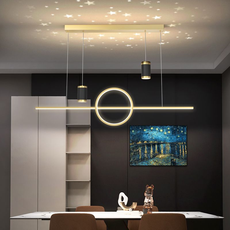 Cylinder Island Kronleuchter Lichter zeitgenössische Anhängerleuchten Metall Island Lights