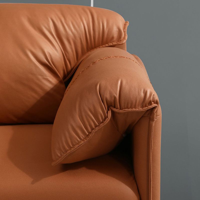 29.52" Faux Leather Pillow Top Arm Stain Resistant Sofa for Living Room