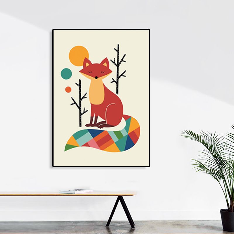 Toile d'art Animal de Style enfants, décoration murale texturée de couleur Pastel pour chambre d'enfant