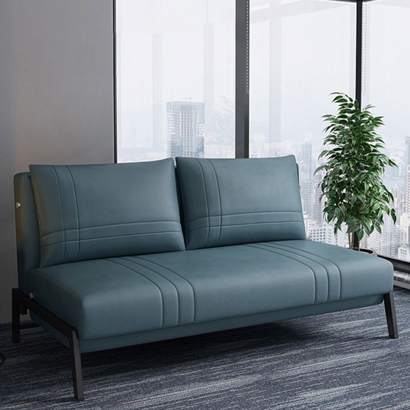 Faux Leather Contemporary Sofa Bed Armless Stain Resistant Bed Sofa Couch