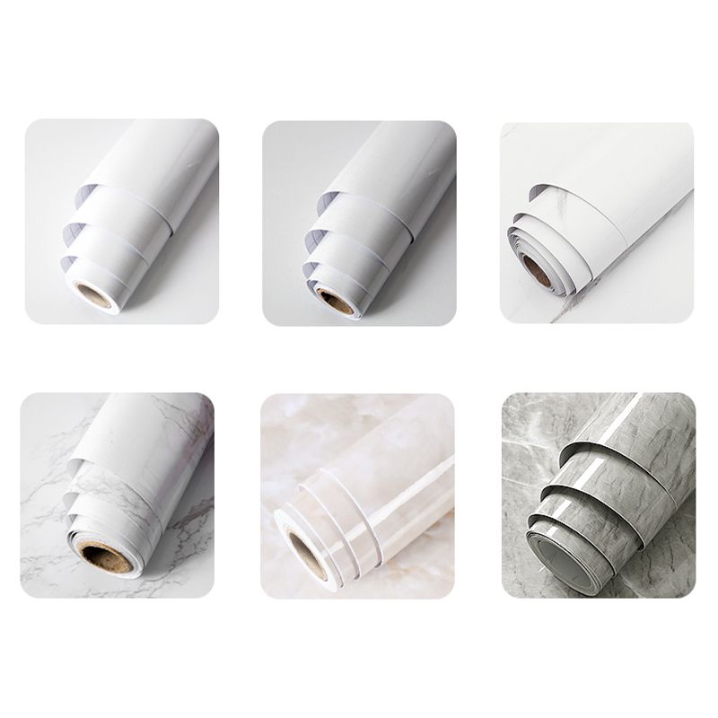 Marbling Scratch Resistant Tile PVC Singular Peel & Stick Tile for Bathroom Backsplash