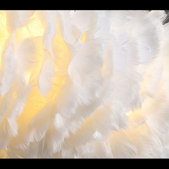 Art Deco Feather Pendant Light Fixtures Modern Creative Globe Hanging Ceiling Light for Bedroom