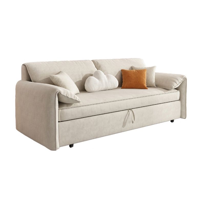 Square Arm Sofa Futon Foldable Pillow Included Cushion Back Loveseat