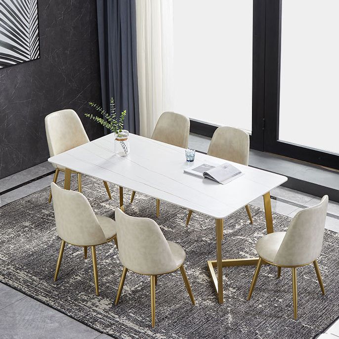 Glossy White Dining Table Set 1/4/5/7 Pieces Glam Dinette Set for Dining Room