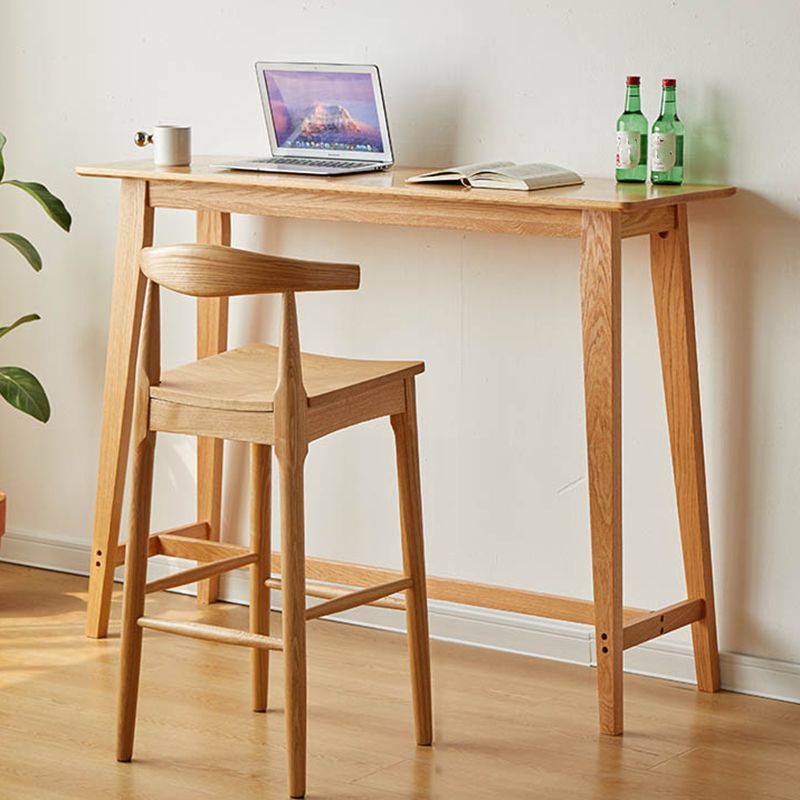 Contemporary Rectangle Solid Wood Bistro Bar Desk for Living Room
