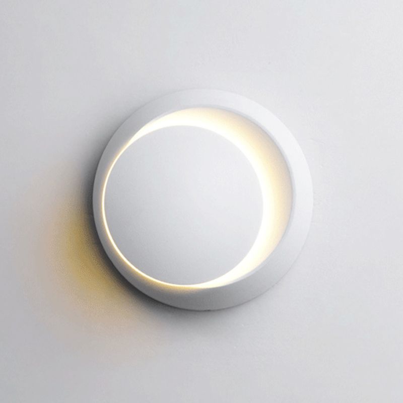 Noordse eenvoud Stijl Ronde LED Wandlicht 360 ° Roteerbaar Mini Sconce Light voor slaapkamerbalkon