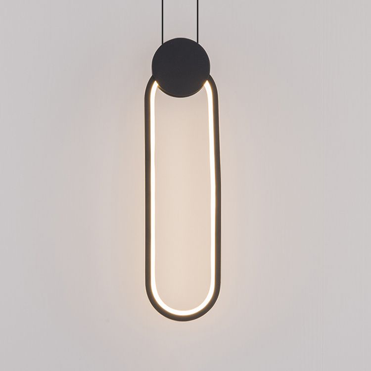 Geometrieform Pendelleuchte zeitgenössische Metall 1 Licht Anhänger Beleuchtung in Schwarz