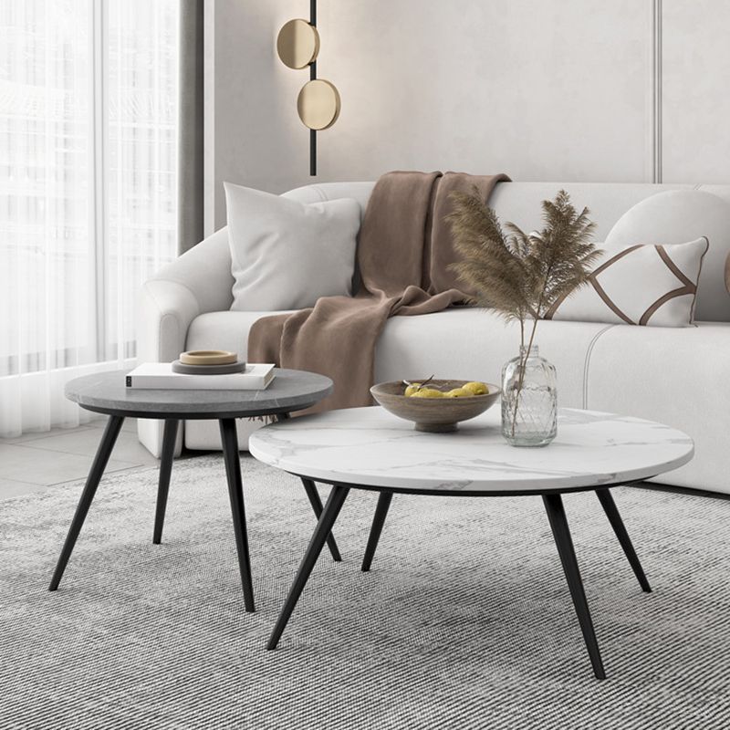 Slate Coffee Table Set Contemporary 4 Legs Coffee Cocktail Table